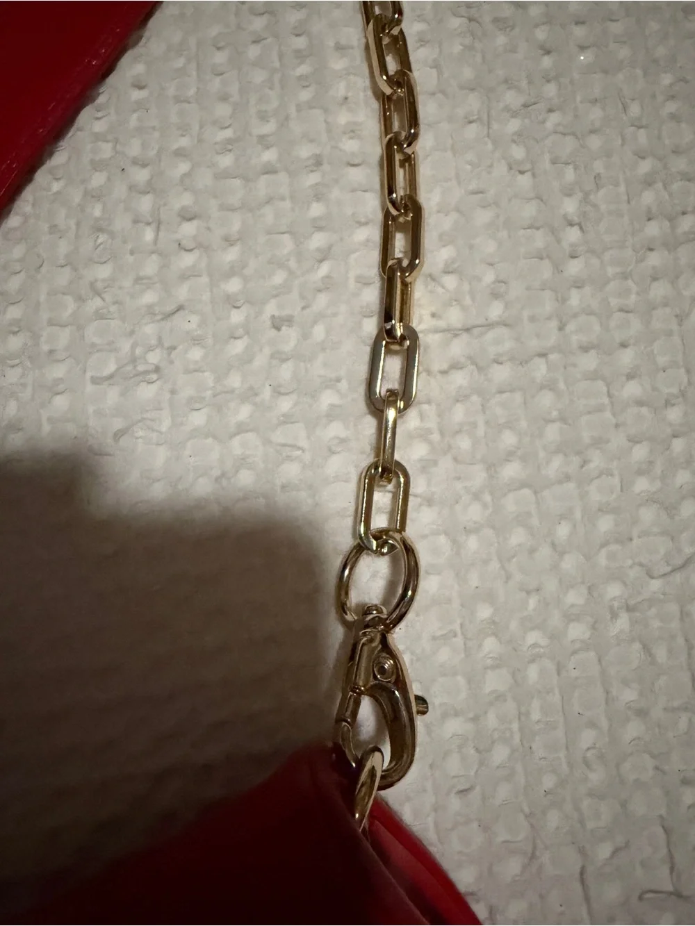 Tory Burch Red Leather Logo Chain-Handle Clutch